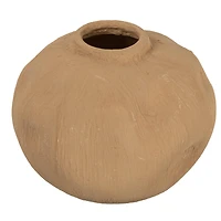Hello Honey® 5.5" Textured Taupe Pinched Organic Shape Terracotta Vase