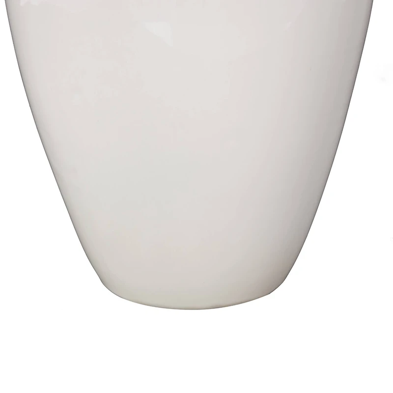 13" White Ceramic Bird Decorative Vase with Blue Accents