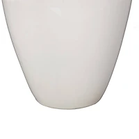 13" White Ceramic Bird Decorative Vase with Blue Accents