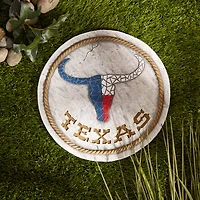 10" Texas Longhorn Flag Cement Stepping Stone 