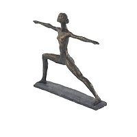 Brass Polystone Modern Sculpture, Yoga 12" x 14" x 3"