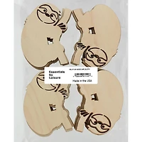 Essentials by Leisure Arts 24 Pack 2.13" x 3.25" Sloth Flat Wood Shape