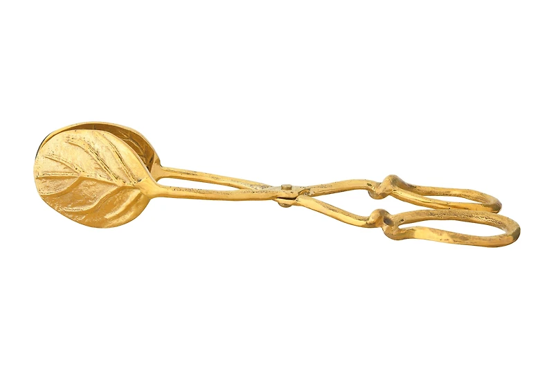 Hello Honey® 8" Gold Embossed Leaf Shaped Tongs