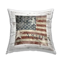 Stupell Industries Rustic Stars & Stripes Decorative Printed Throw Pillow