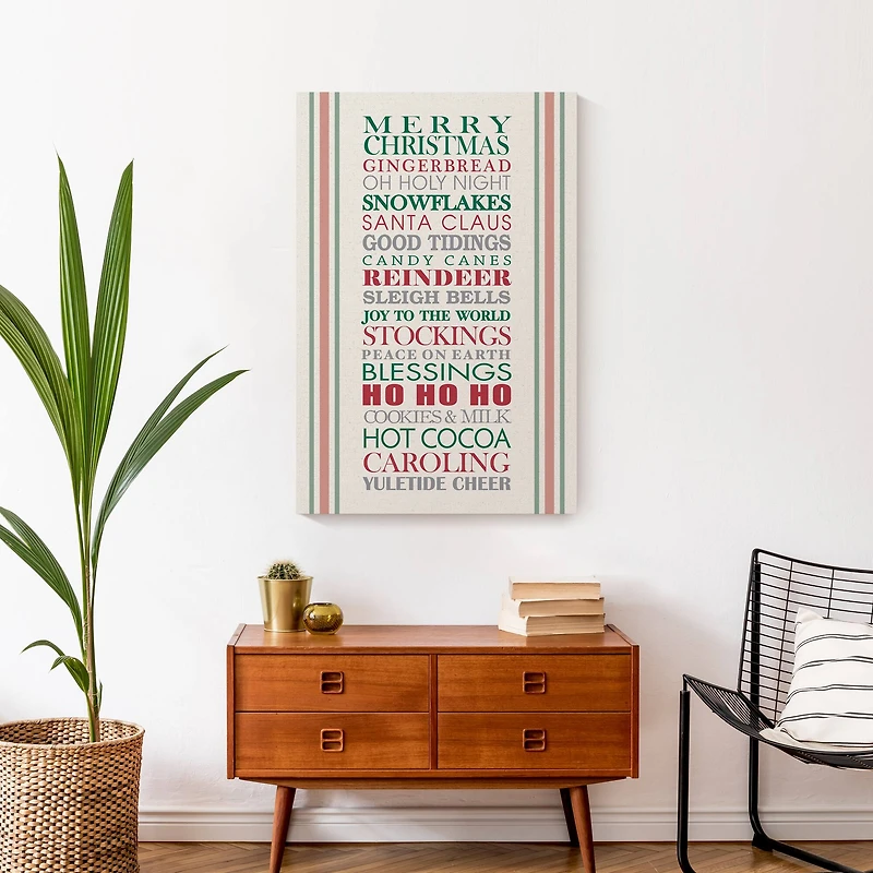 Holiday Words Canvas Wall Art