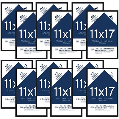 6 Packs: 2 ct. (12 total) Black Multipurpose 11" x 17" Frames, Basics by Studio Décor®