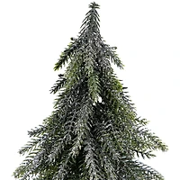 9.5" Unlit Mini Silvery Pine Downswept Artificial Christmas Tree Set