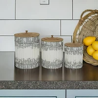White Metal Farmhouse Decorative Jar Set