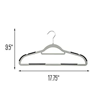 Honey Can Do & Black Rubber Grip No-Slip Plastic Hangers