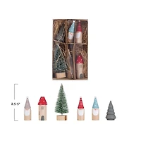 Hello Honey® Holiday Wood & Sisal House, Trees & Gnomes Décor Set
