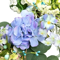 26" Eucalyptus, Hyacinth, Hydrangea & Fern Artificial Spring Wreath
