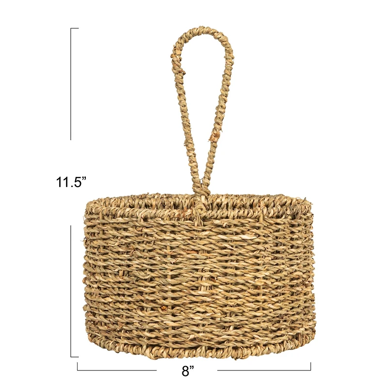 Hello Honey® 11.5" Natural Round Seagrass 4-Section Caddy