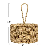Hello Honey® 11.5" Natural Round Seagrass 4-Section Caddy