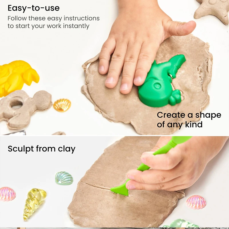 Arteza® Kids Sandy Clay Beach Kit with Shapes ,33 pcs