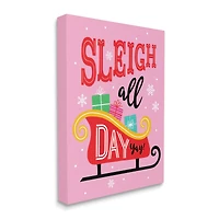 Stupell Industries Sleigh All Day Bold Gift Sled Canvas Wall Art
