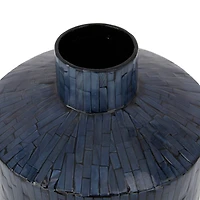 Blue Shell Contemporary Vase, 9" x 9" x 9"