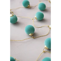 Hello Honey® 6ft. Mint Flocked Glass Ball Ornament Garland