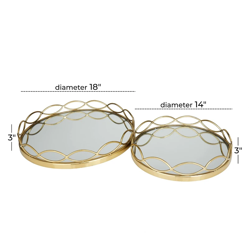 Contemporary Metal Tray Set