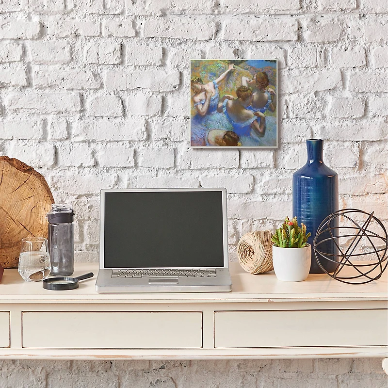 Stupell Industries Ballet Dancers Blue Green Classic Degas Painting,12" x 12"