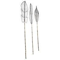 79" Black Bamboo Wood Handmade Woven Leaf Set