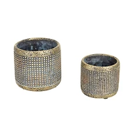 Modern Metallic Cement Flower Pot Set