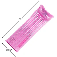 67" Pink Inflatable Glitter Swimming Pool Lounge