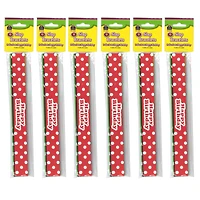 Teacher Created Resources Polka Dots Happy Birthday Slap Bracelets, 6 Packs of 10