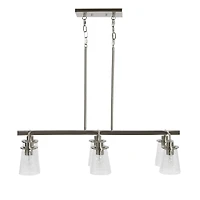 Hello Honey® Robert Stevenson Lighting Jameson Metal & Seedy Glass 6-Light Linear Chandelier