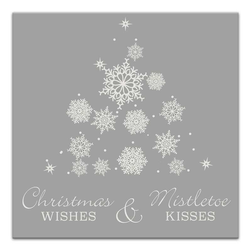 Snowflake Christmas Tree Canvas Wall Art