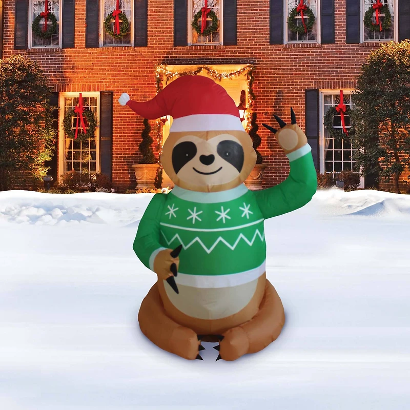4ft. Inflatable Ugly Sweater Sloth
