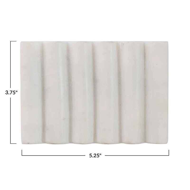 Hello Honey® 5" Contemporary Carved Marble Bathroom Soap Dish