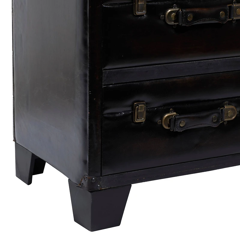 Dark Brown Wood 3-Drawer Traditional Cabinet