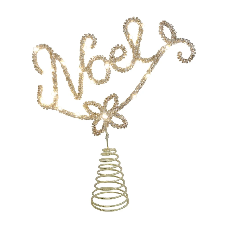 12" Gold Rhinestone Noel Lighted Tree Topper by Ashland®