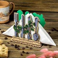Wonderland Crafts Kitchen Utensils Napkin Holder Bead Embroidery on Wood Kit