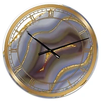 Designart Golden Core Agate Large Wall Clock