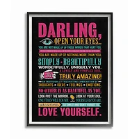 Stupell Industries Neon Darling Love Yourself Black Framed Wall Art
