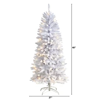 5ft. Pre-Lit White Artificial Christmas Tree, Warm White LED Lights