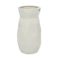 CosmoLiving by Cosmopolitan White Ceramic Modern Vase, 12" x 6" x 6"