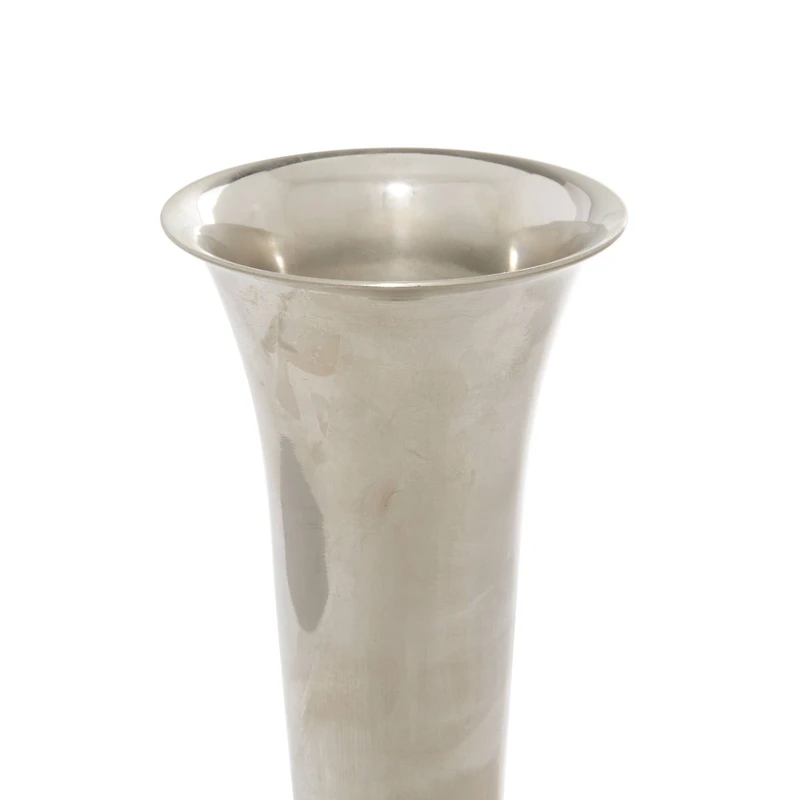 The Novogratz 14" Silver Aluminum Traditional Vase