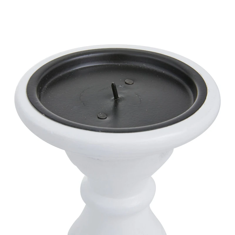 White Wood French Country Candle holder 10",8",6