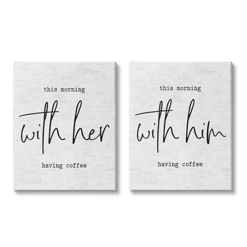 Stupell Industries This Morning With Him & Her Canvas Wall Art Set