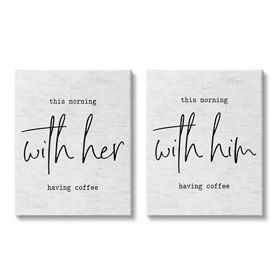 Stupell Industries This Morning With Him & Her Canvas Wall Art Set