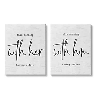 Stupell Industries This Morning With Him & Her Canvas Wall Art Set