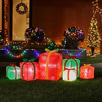 Glitzhome® 8ft. Inflatable Gift Boxes With Lights