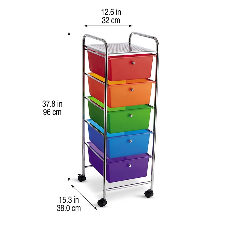 5 Drawer Rolling Cart by Simply Tidy