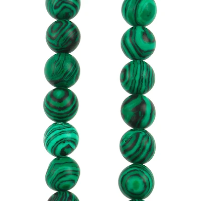 Green Reconstituted Dyed Stone Round Beads by Bead Landing