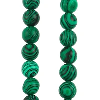 Green Reconstituted Dyed Stone Round Beads by Bead Landing