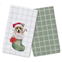 Puppy Stocking Tea Towel, 2ct.