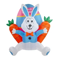 4.5ft. Lighted Inflatable Easter Bunny with Carrots Décor