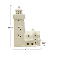 Hello Honey® 10.5" White Stoneware Lighthouse with LED Light